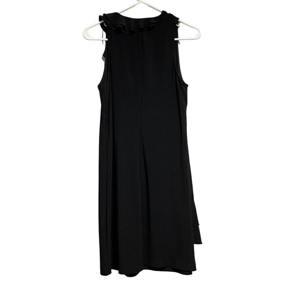 Cache Sleeveless Diagonal Ruffle Shift Black Dress Sz 4 Stretchy Sleeveless NEW - Picture 2 of 7